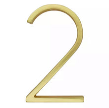 Load image into Gallery viewer, Floating House Numbers - Brass 125mm - Floating House Numbers